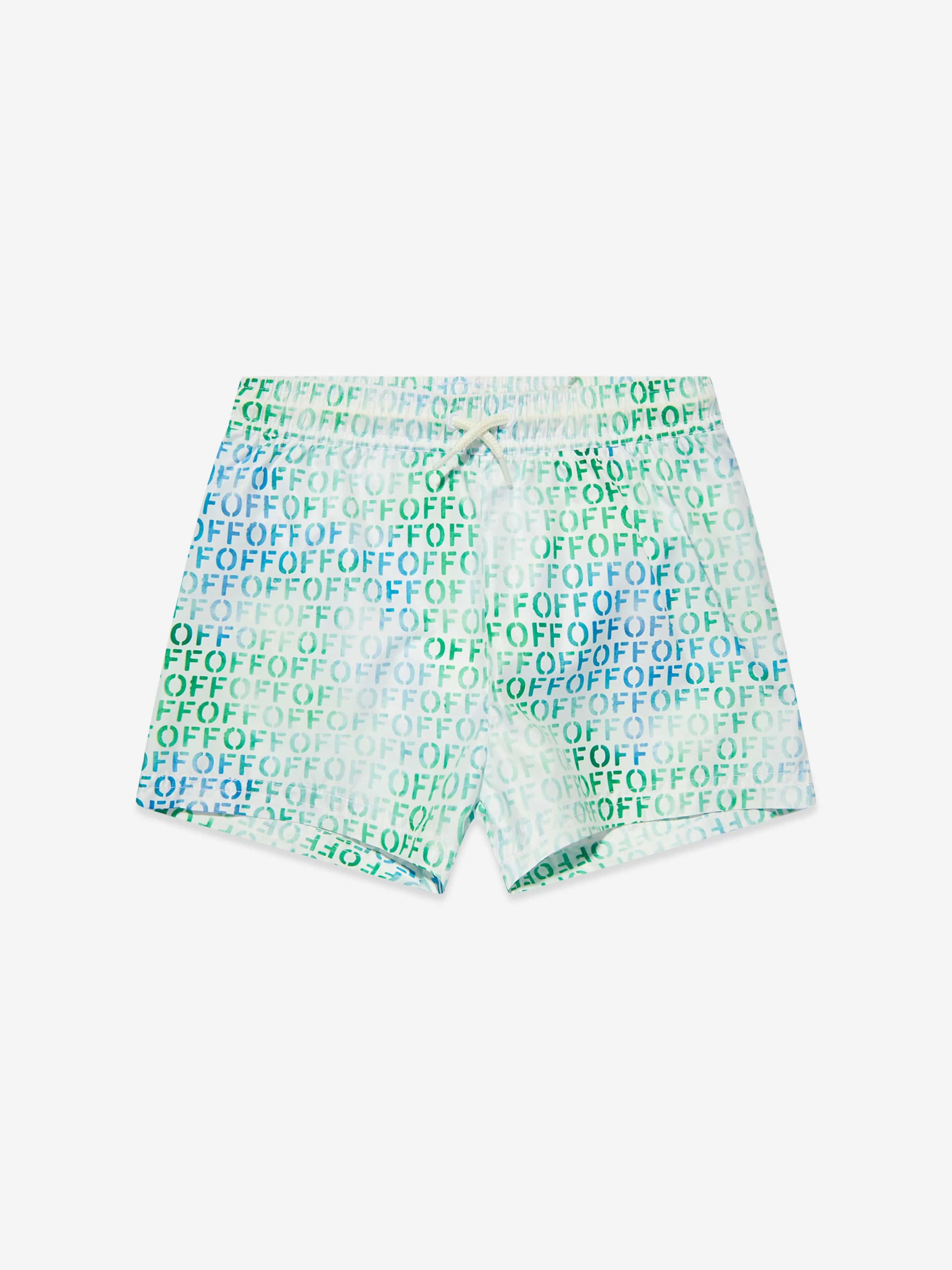 Off-White Boys Off Stamp Swim Shorts In Multicolour