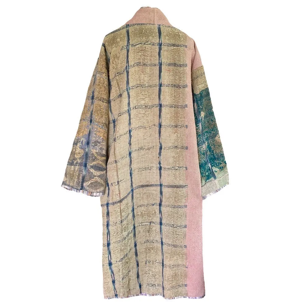 Parvati Cotton Vintage Quilted Kantha Coat ONE OF KIND