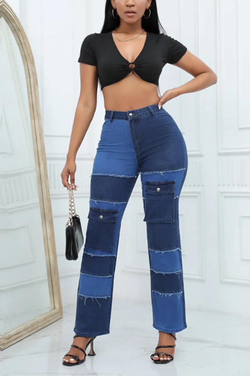 PH0383 Two Tone Patched Jean