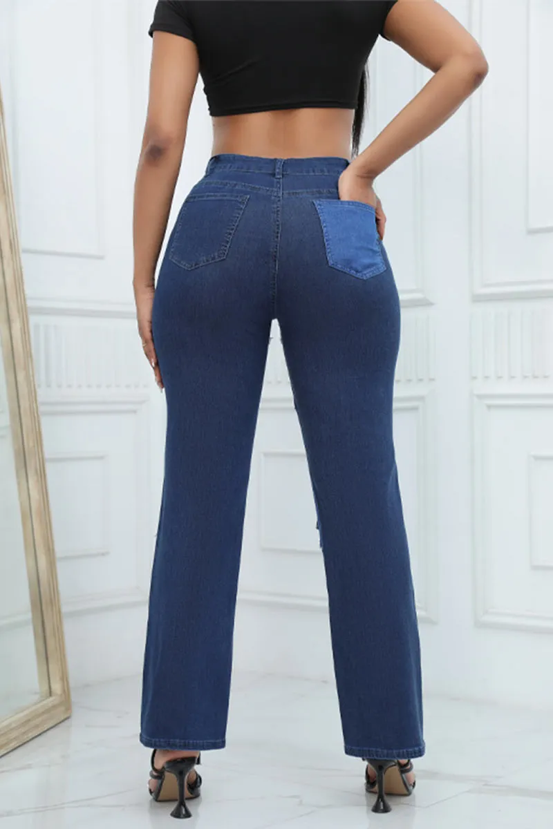 PH0383 Two Tone Patched Jean