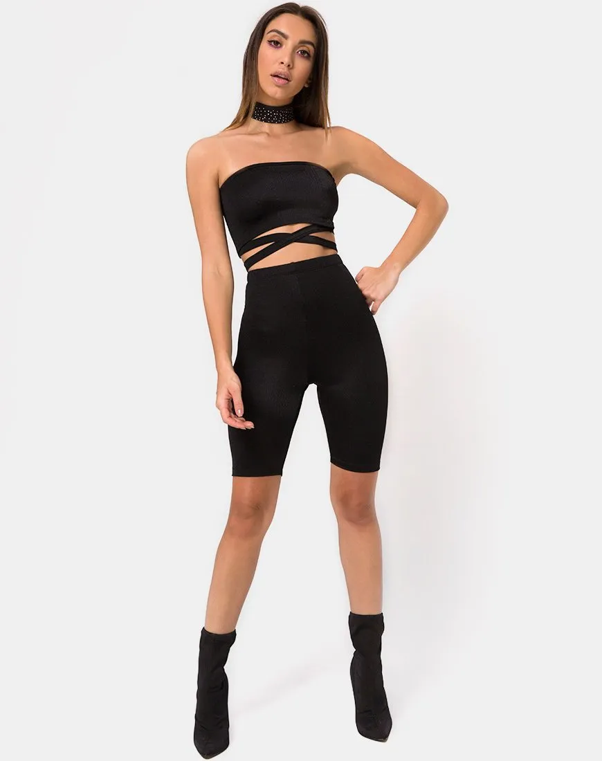 Pinella High Waisted Shorts in Black