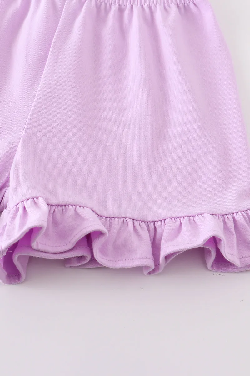 Premium Purple basic ruffle shorts