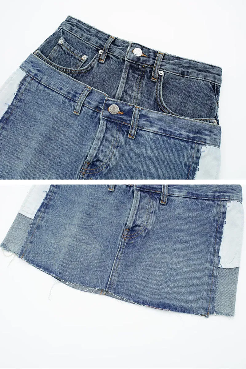 QD291 Vintage Denim Skirt