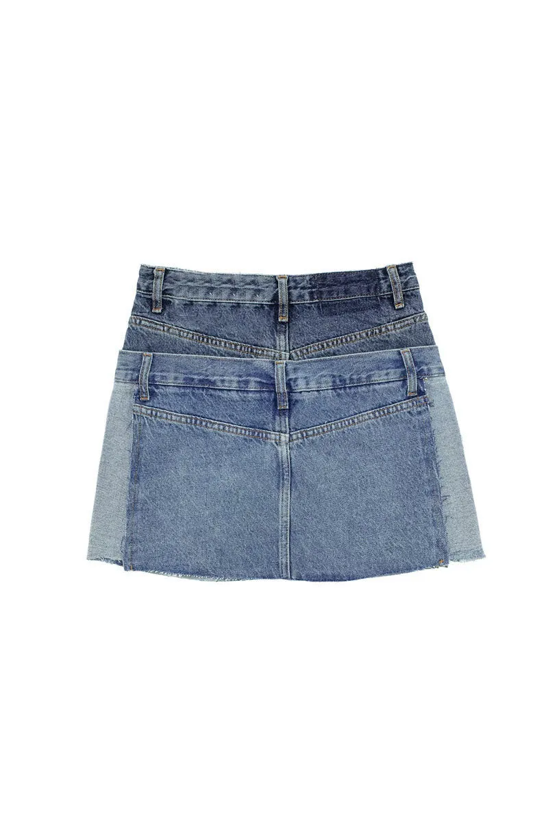 QD291 Vintage Denim Skirt