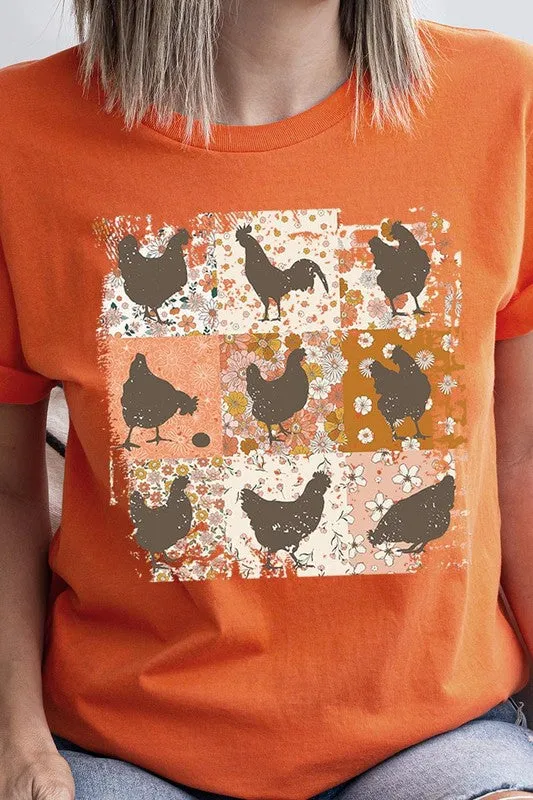 RETRO VINTAGE CHICKENS UNISEX SHORT SLEEVE GRPHIC TEE