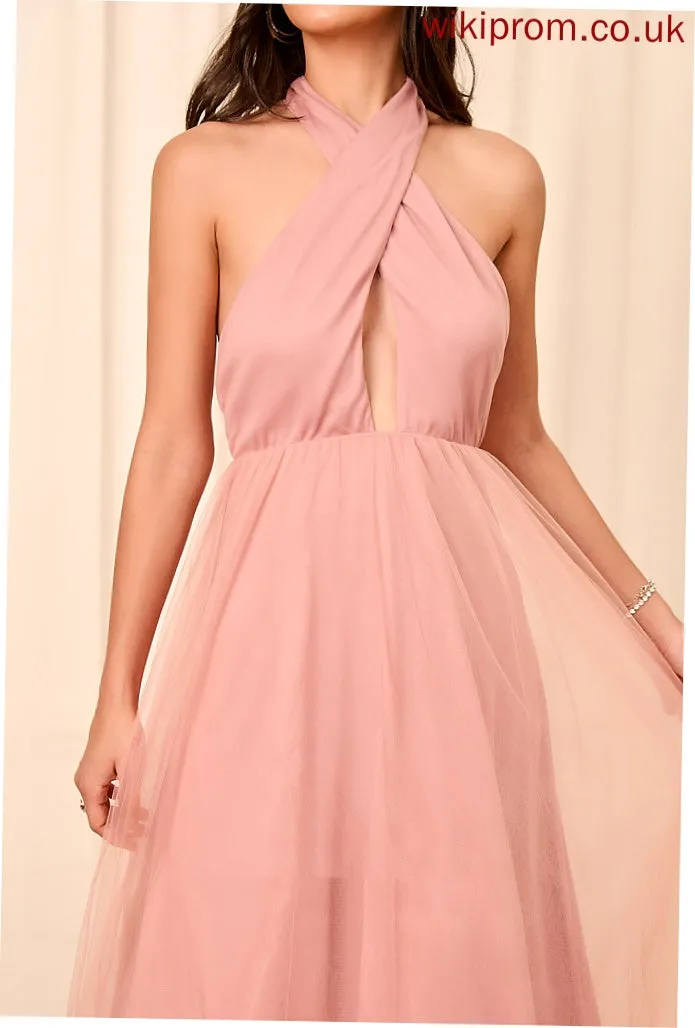 Sexy Dresses Sleeveless Club Dresses A-line Midi Karli Tulle Halter