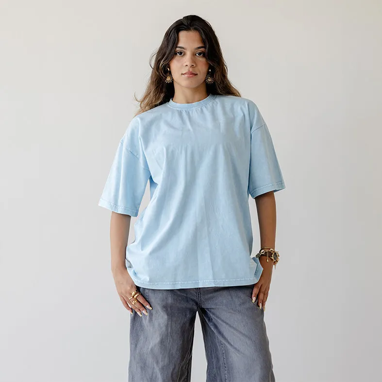 Sky Blue Acid Wash T-Shirt