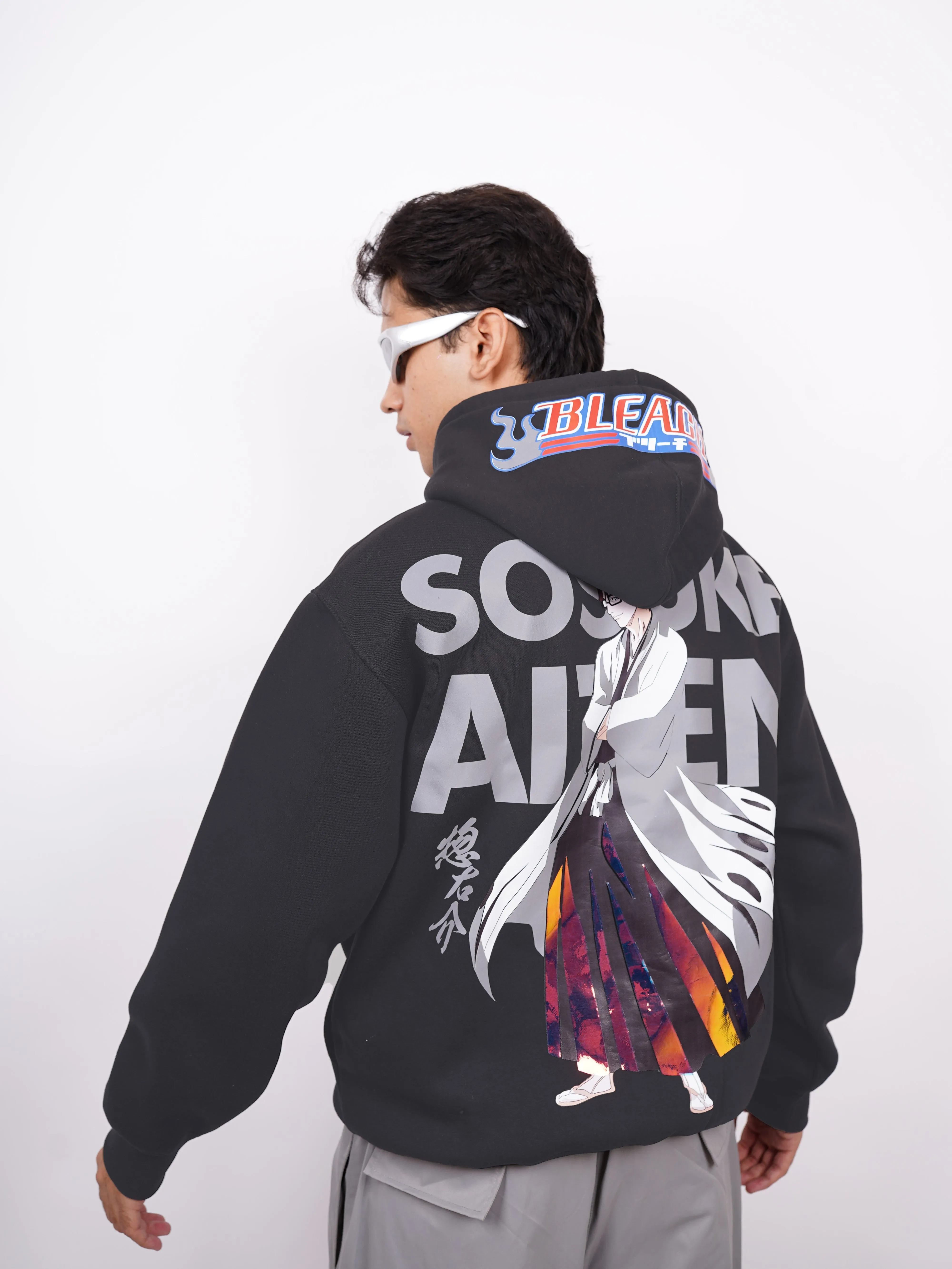 Sosuke Aizen Bleach (Reflective) : Baggy Hoodie For Men and Women