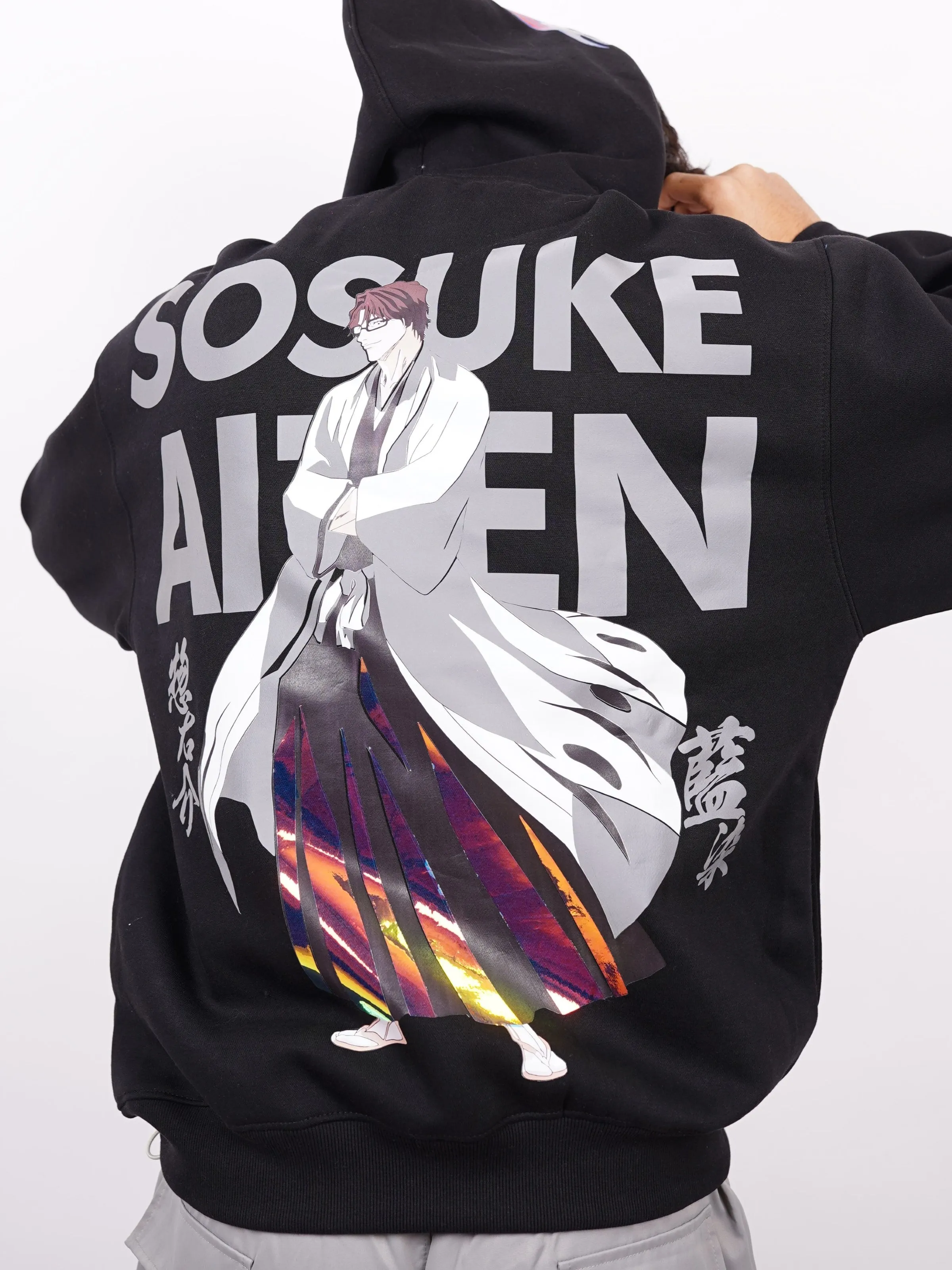 Sosuke Aizen Bleach (Reflective) : Baggy Hoodie For Men and Women