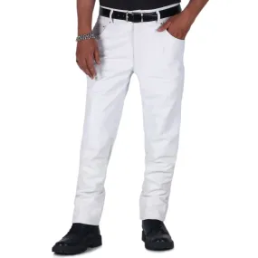 Thalor Men's White Faux Leather Pants