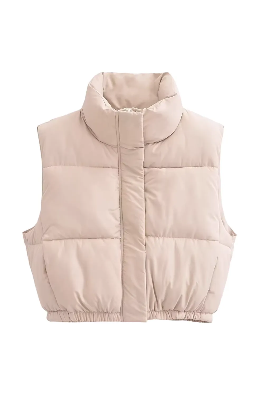 'Valerie' Mock Neck Quilted Puff Vest