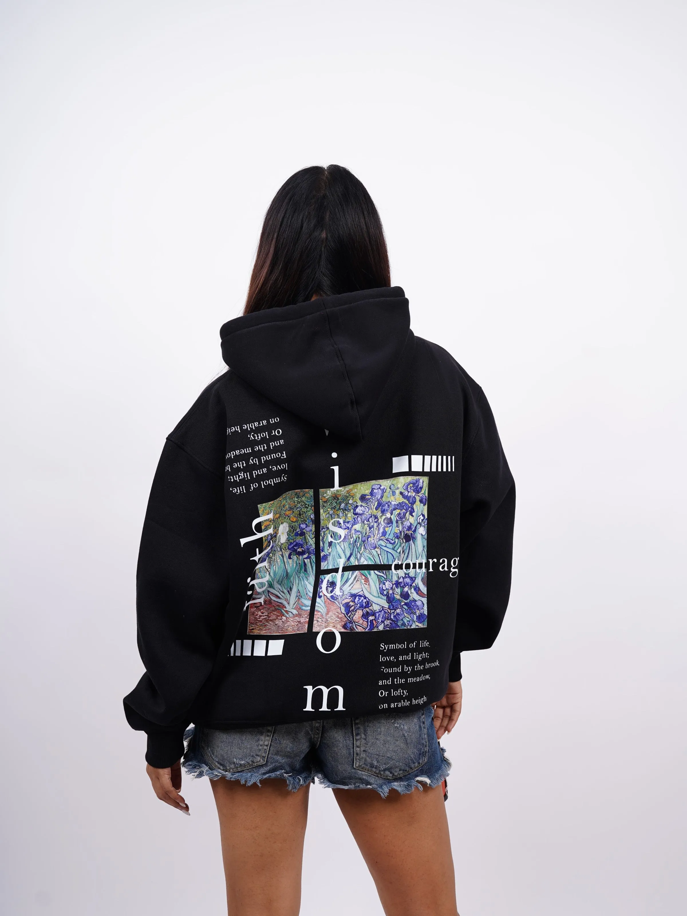 Van Gogh : Irises Heavyweight Baggy Hoodie For Men and Women