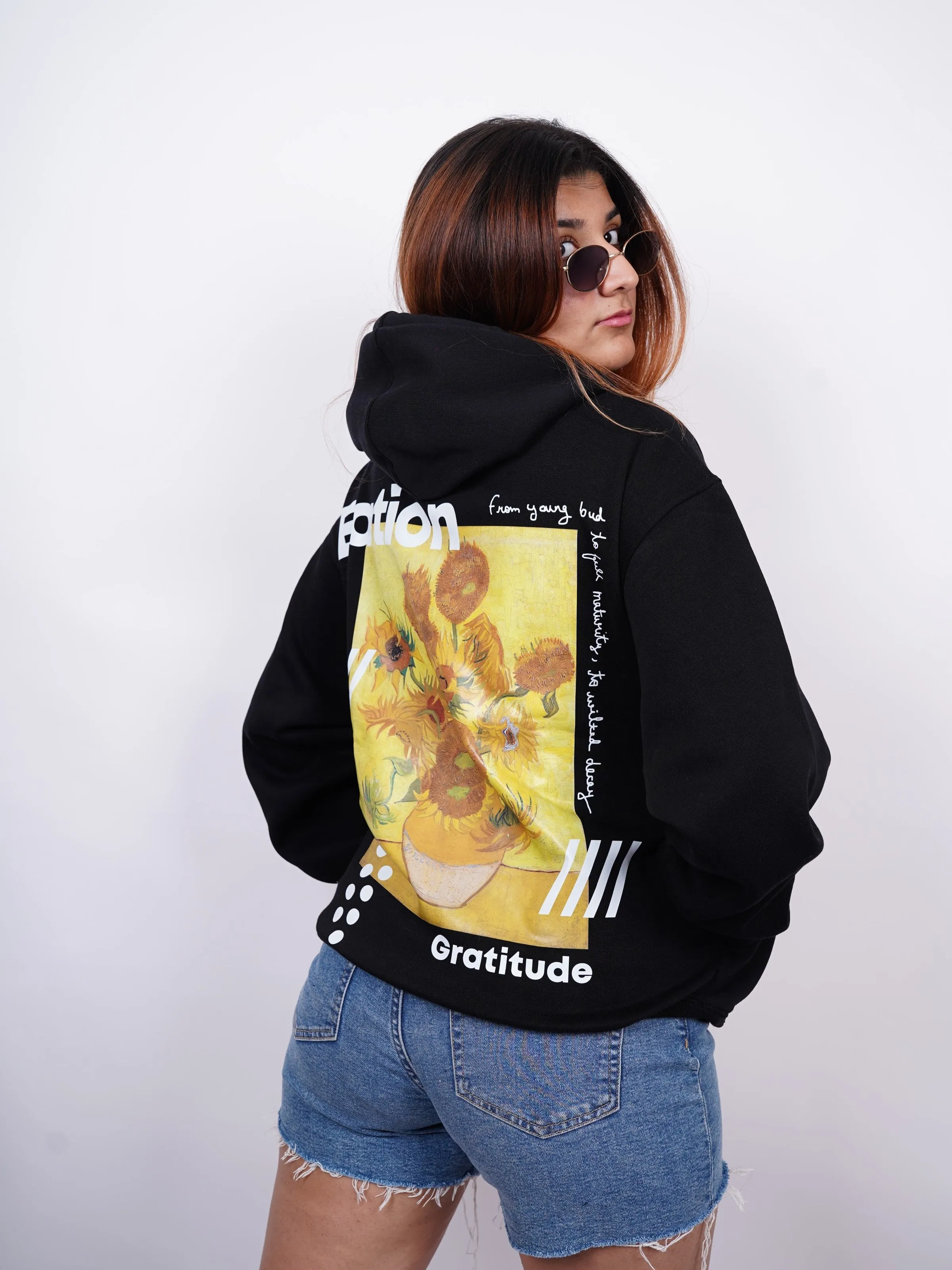 Van Gogh : Sunflower Heavyweight Baggy Hoodie For Men and Women