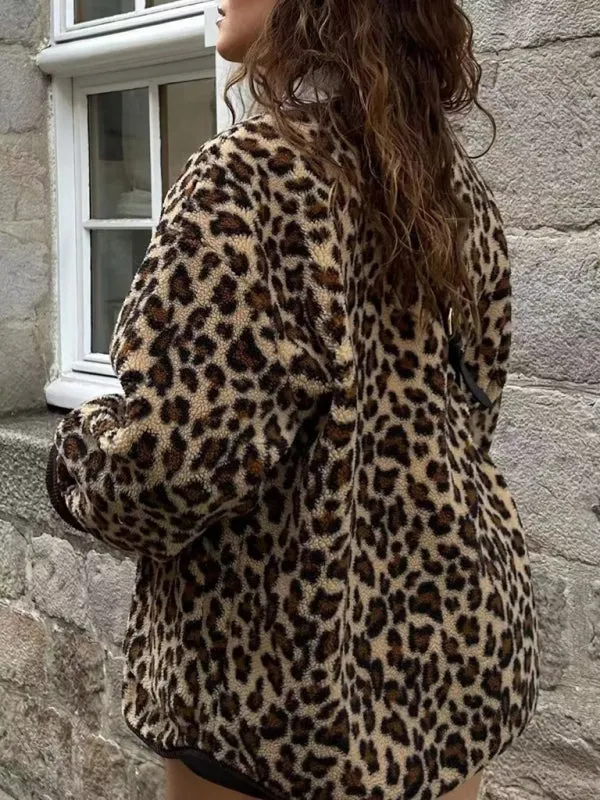 Warmer Cozy Animal Print Button-Up Jacket