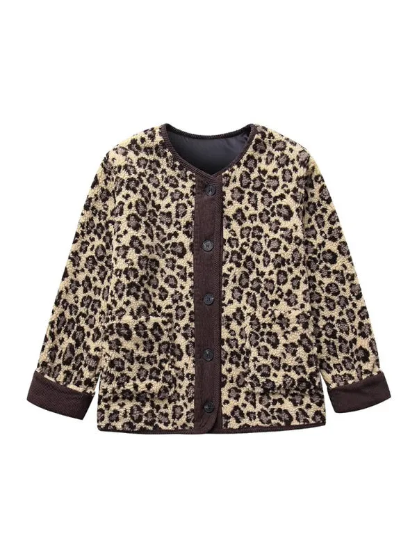 Warmer Cozy Animal Print Button-Up Jacket