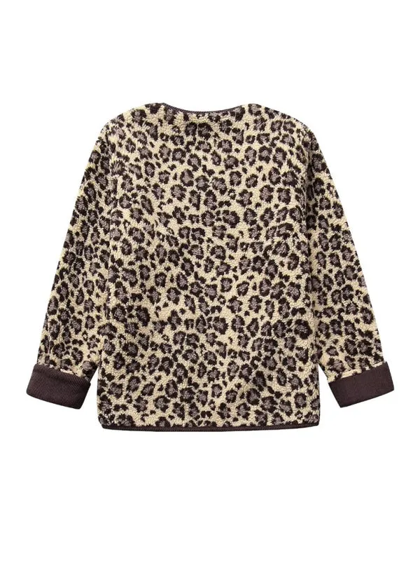 Warmer Cozy Animal Print Button-Up Jacket