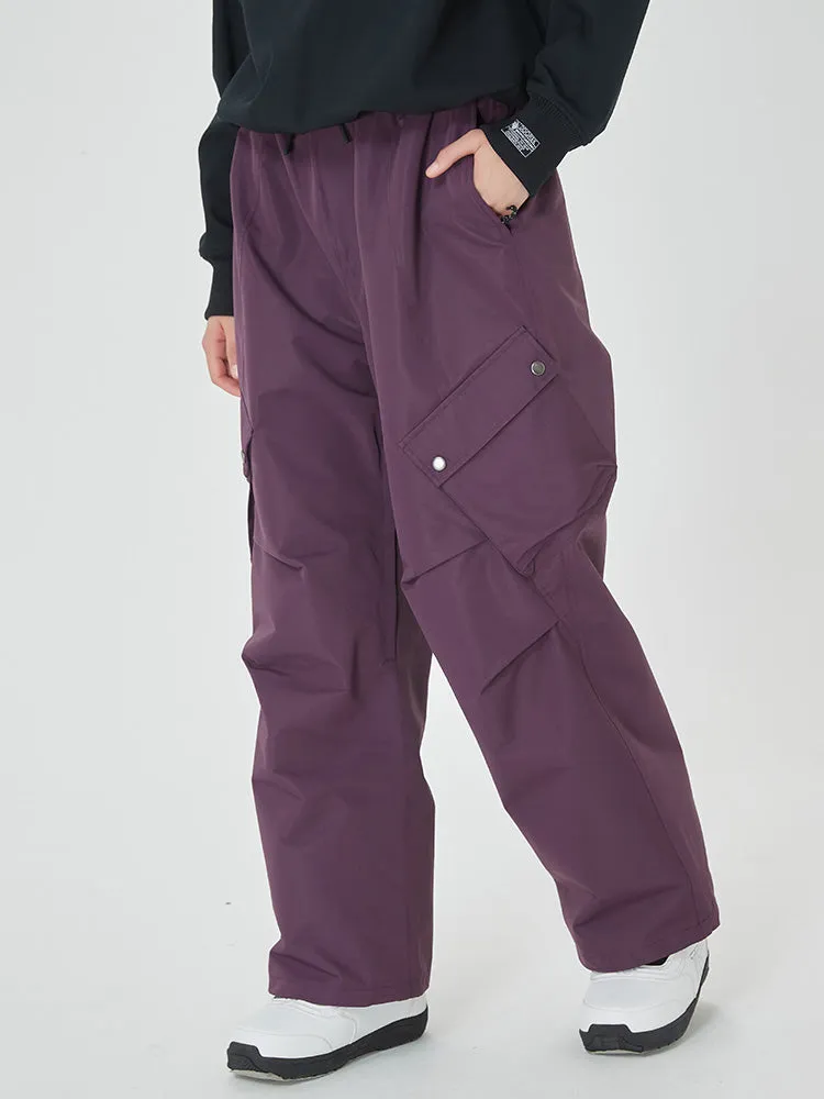 Women's Mountain Chill Swag Cargo Pockets Baggy Snow Pants