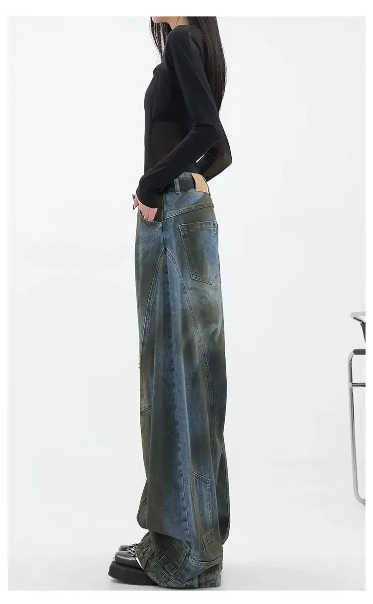 Women's Upside Down Oversized Baggy Jeans